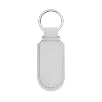 Portachiavi in pelle ovale bifacciale