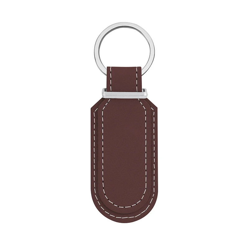 Portachiavi in pelle ovale bifacciale