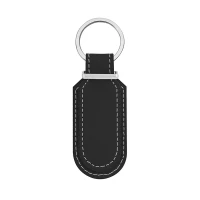 Portachiavi in pelle ovale bifacciale