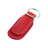 Portachiavi in pelle ovale bifacciale